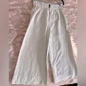 H&M Like New Linen Blend High Rise Palazzo Pants